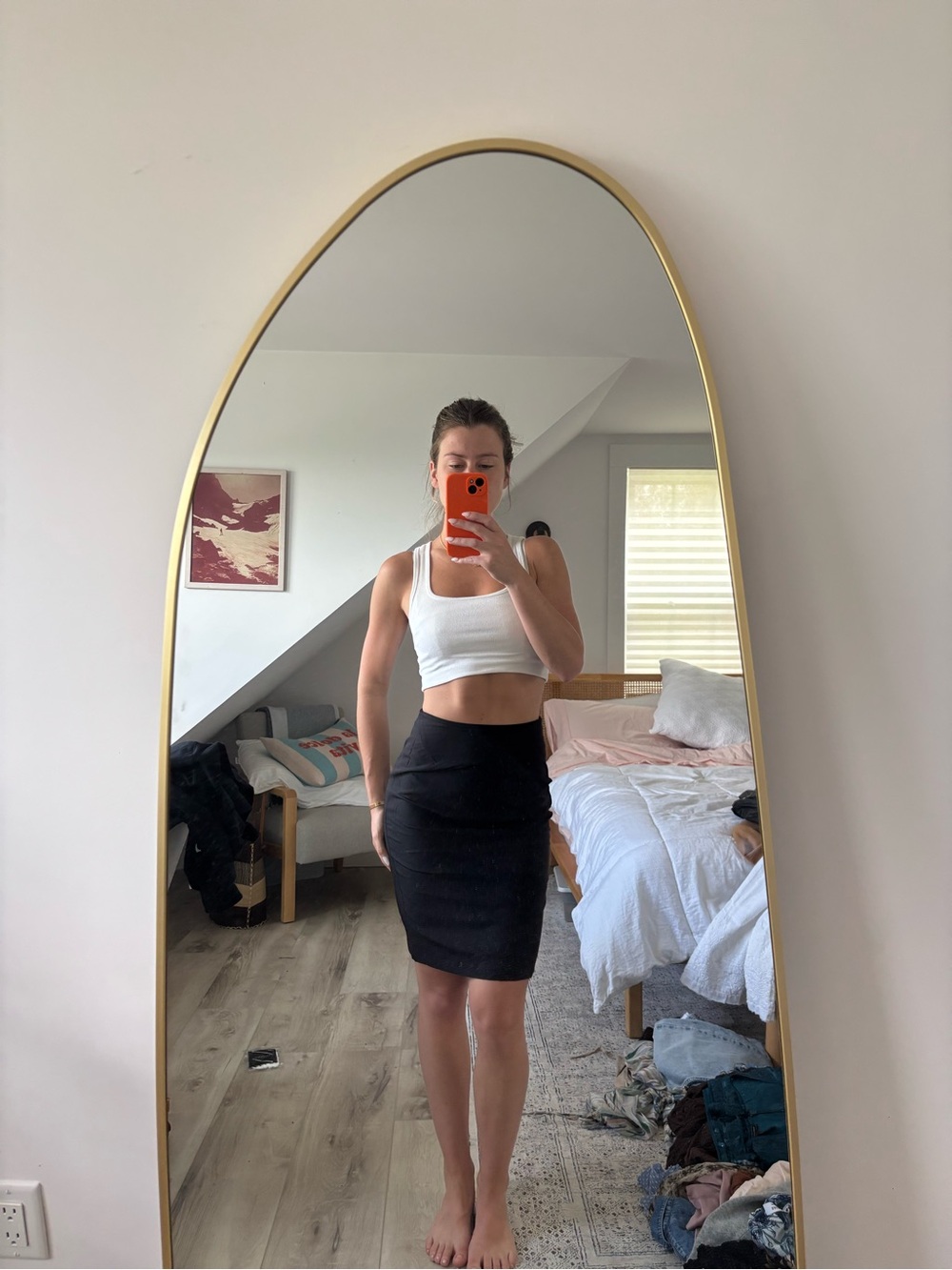 Ann Taylor Black High-Waist Pencil Skirt